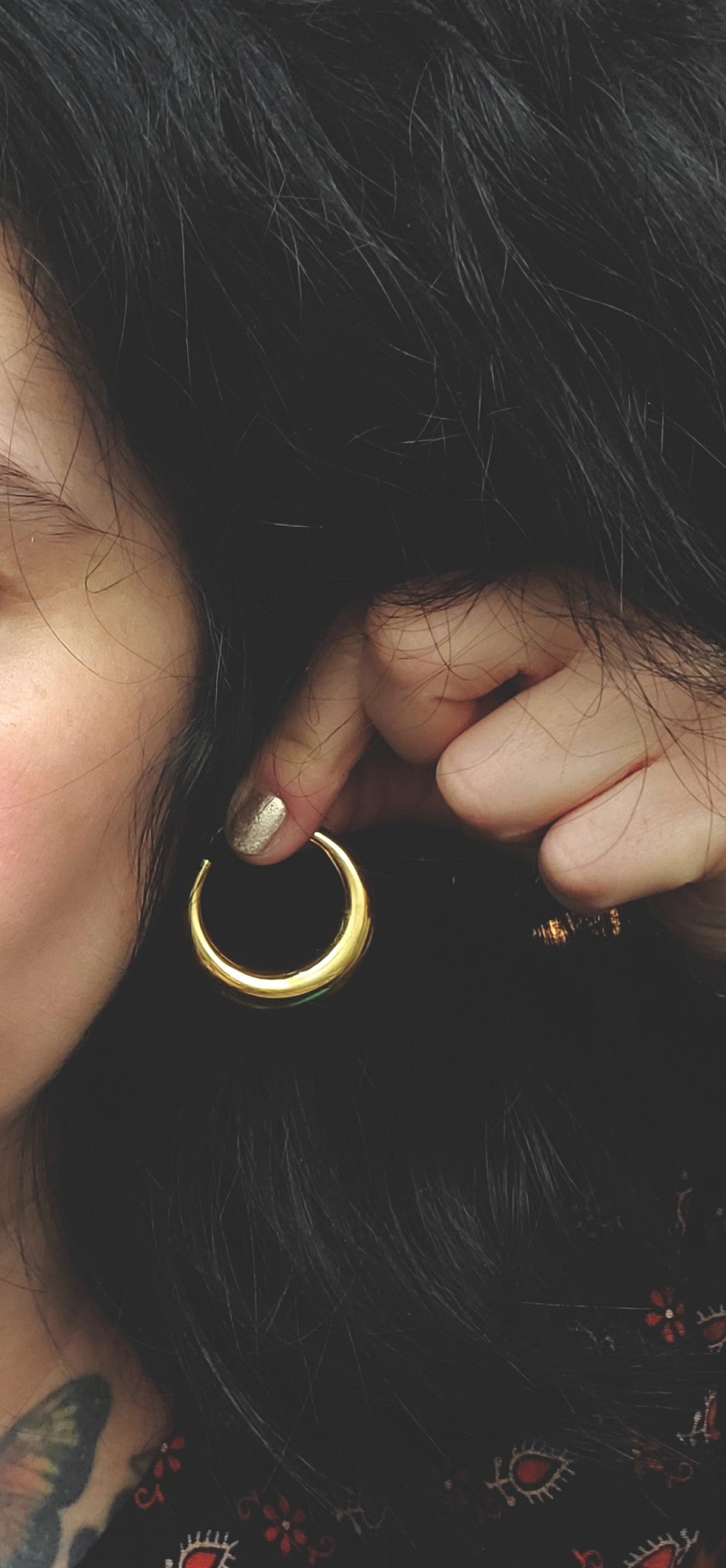 Reserved for A. - Strongly Gilded Silver Hoop Earrings - MEDIUM