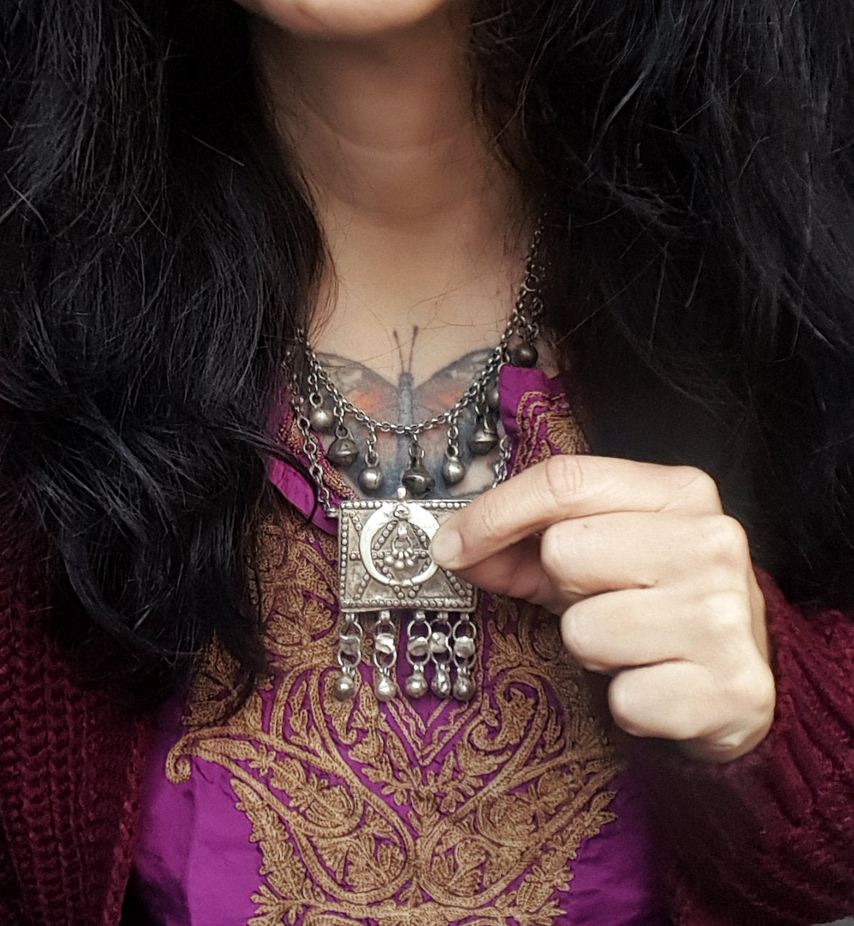 Rajasthani Crescent Moon Amulet Pendant