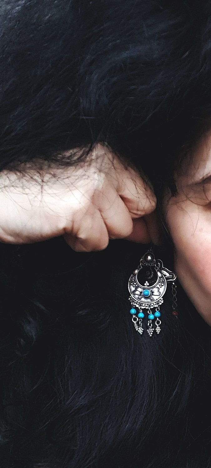Ethnic Dangle Earrings with Turquoise