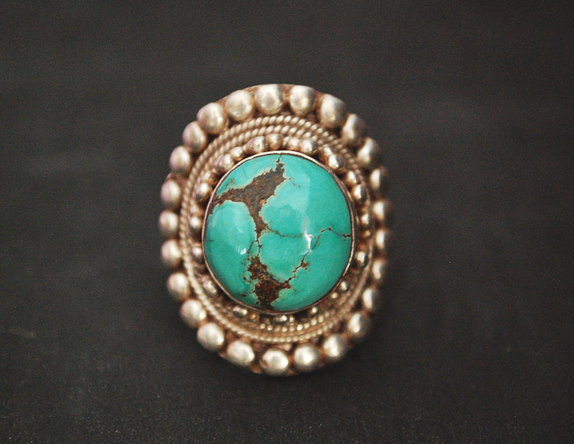 Bold Nepali Turquoise Ring - Size 11