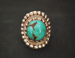 Bold Nepali Turquoise Ring - Size 11