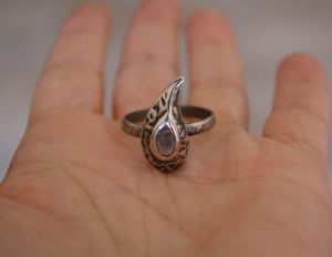 Tribal Afghani Silver Ring - Size 9.5