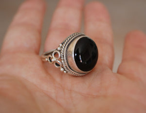Ethnic Onyx Ring from India - Size 8.5