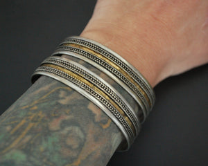 Pair Turkmen Gilded Cuff Bracelets