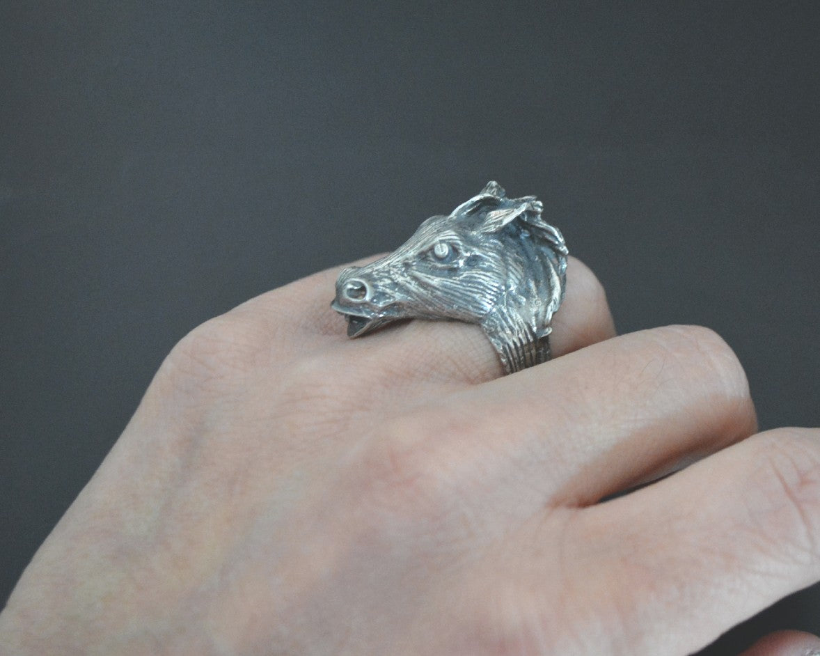 Horse Silver Ring - Size 4.5/5