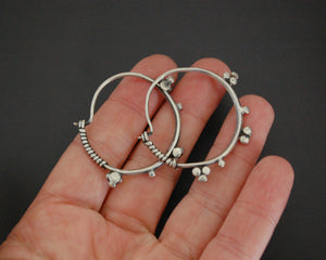 Afghani Hoop Earrings with Silver Dots - MEDIUM