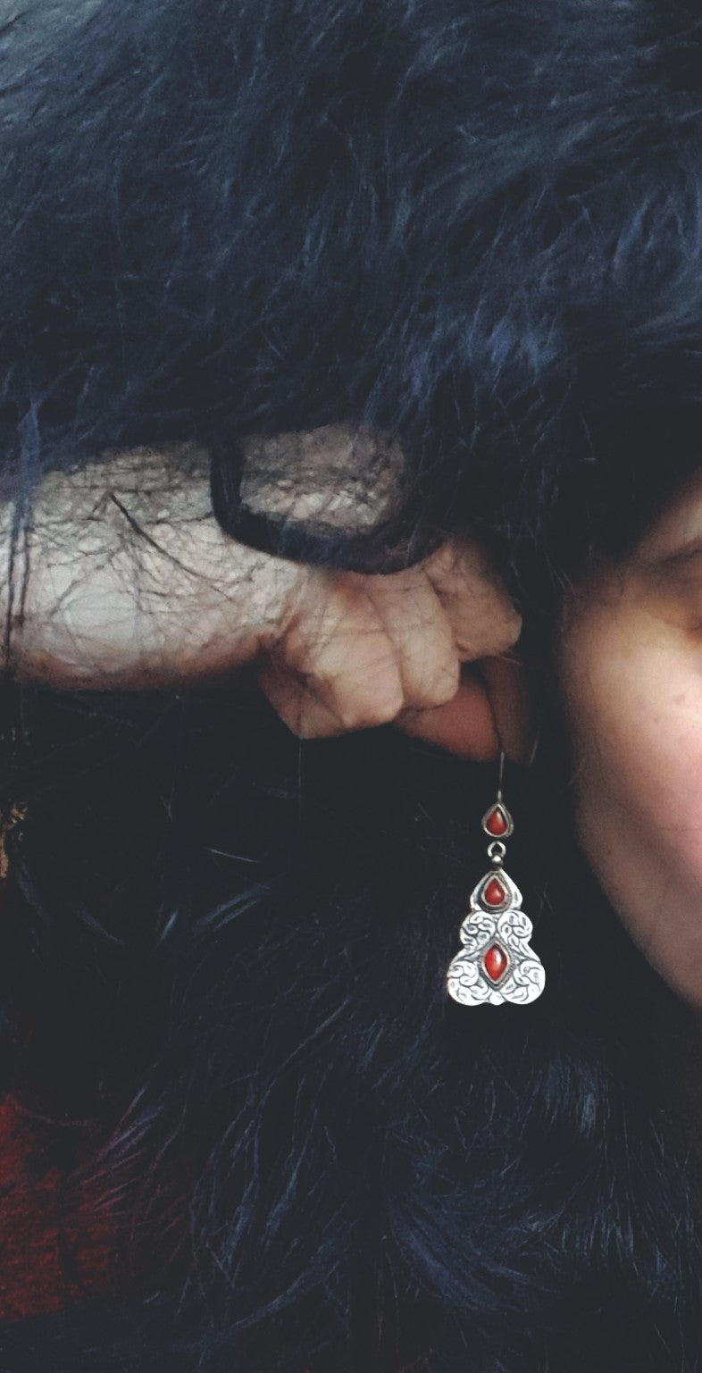 Ethnic Carnelian Dangle Earrings