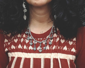 Bali Braided Snake Chain Necklace with Dangles