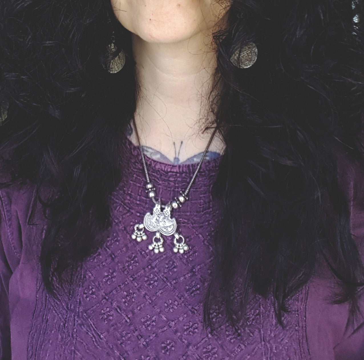 Rajasthani Silver Lotus Necklace