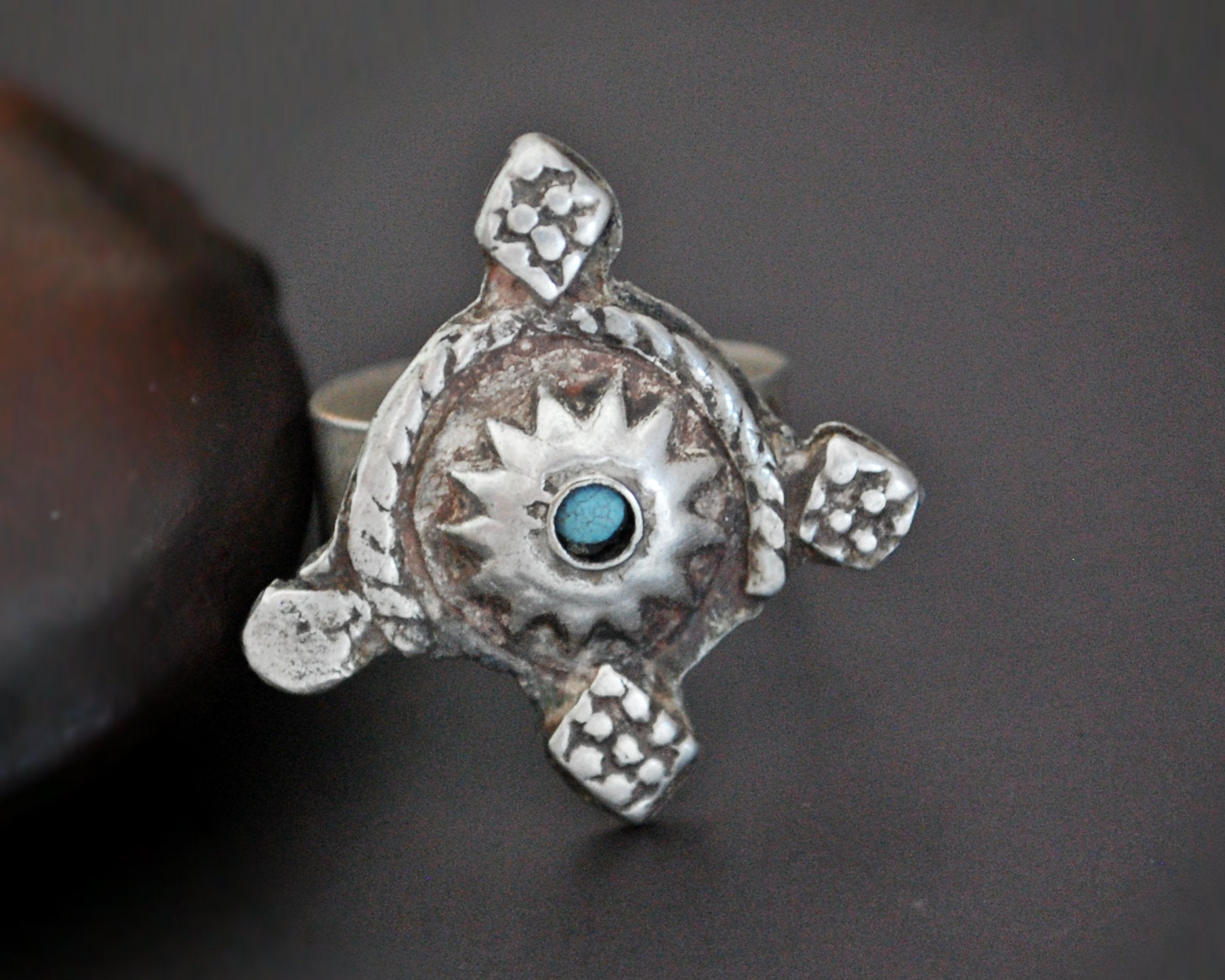 Ethnic Turquoise Ring - Size 9.5