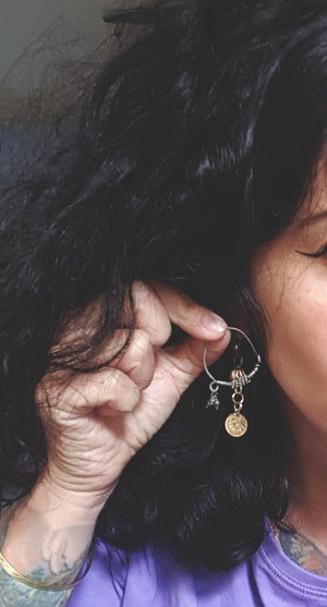 Tribal Indian Hoop Earrings with Bells