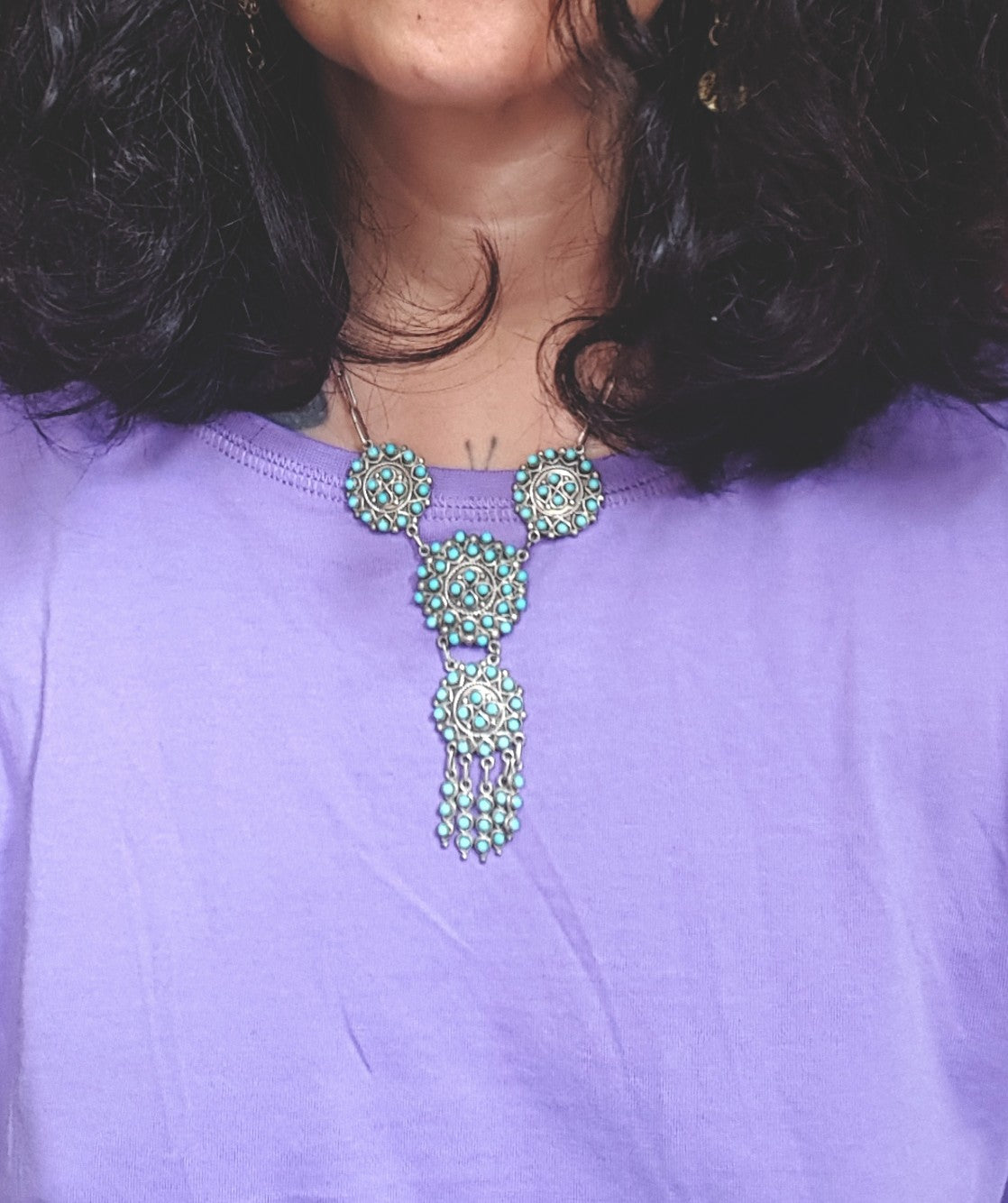 Zuni Turquoise Silver Necklace