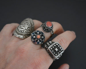 Reserved for R. - Old Afghani Coral Ring - Size 7