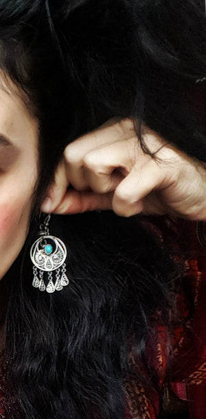 Egyptian Filigree Turquoise Earrings