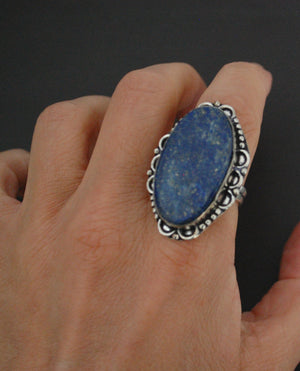 Ethnic Lapis Lazuli Ring from India - Size 9