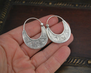 Tuareg Hoop Earrings with Carvings