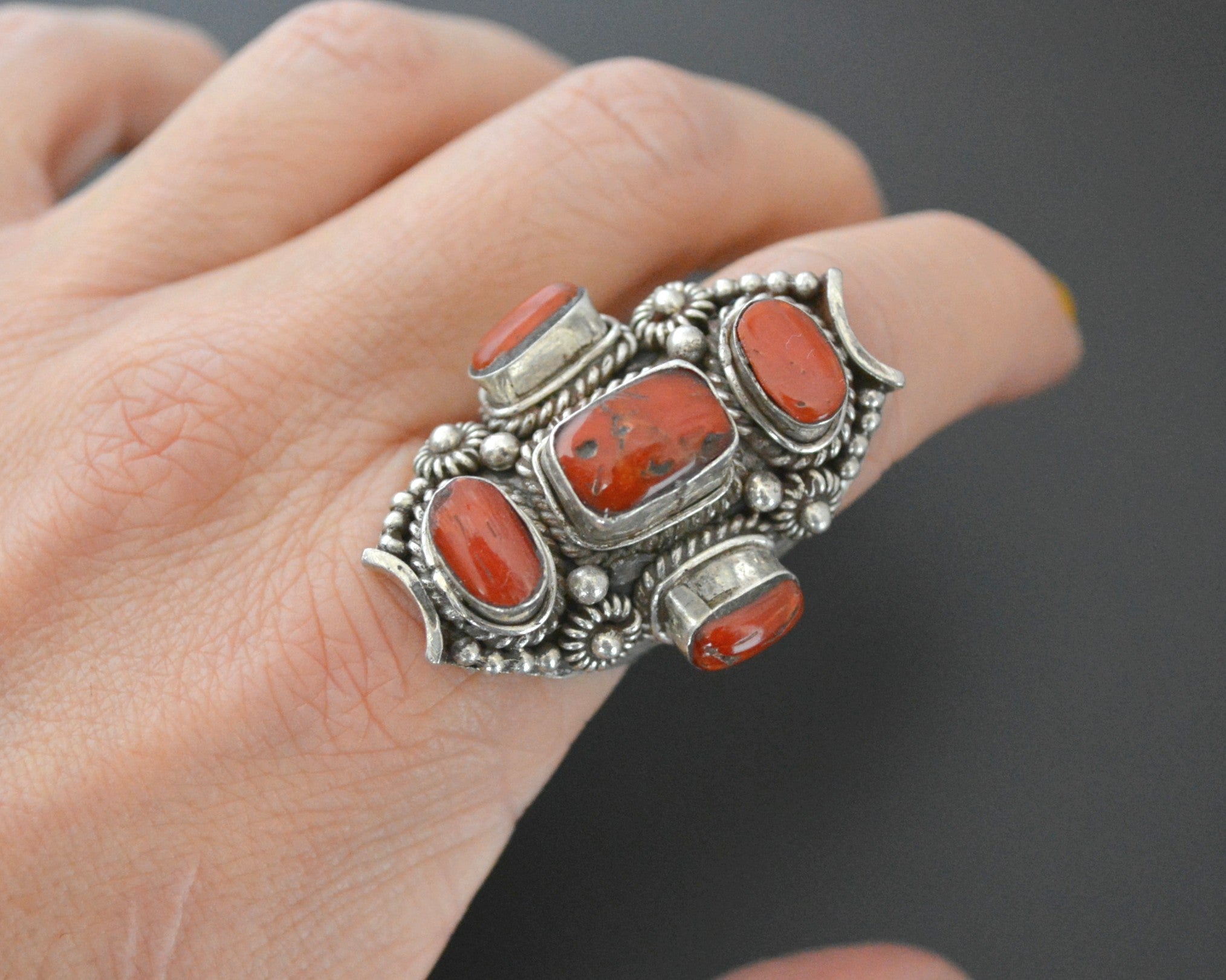 Reserved for L. - Nepali Coral Ring - Size 8