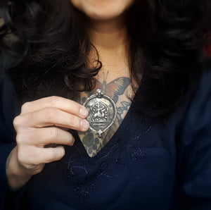 Old Rajasthani Silver Hindu Diety Amulet