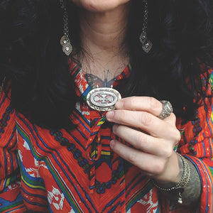 Gilded Silver Kazakh Pendant with Two Bales
