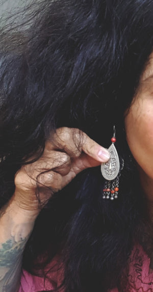 Vintage Kazakh Coral Earrings