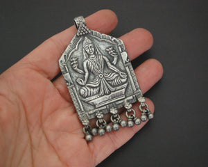 Large Hindu Goddess Lakshmi Pendant with Bells