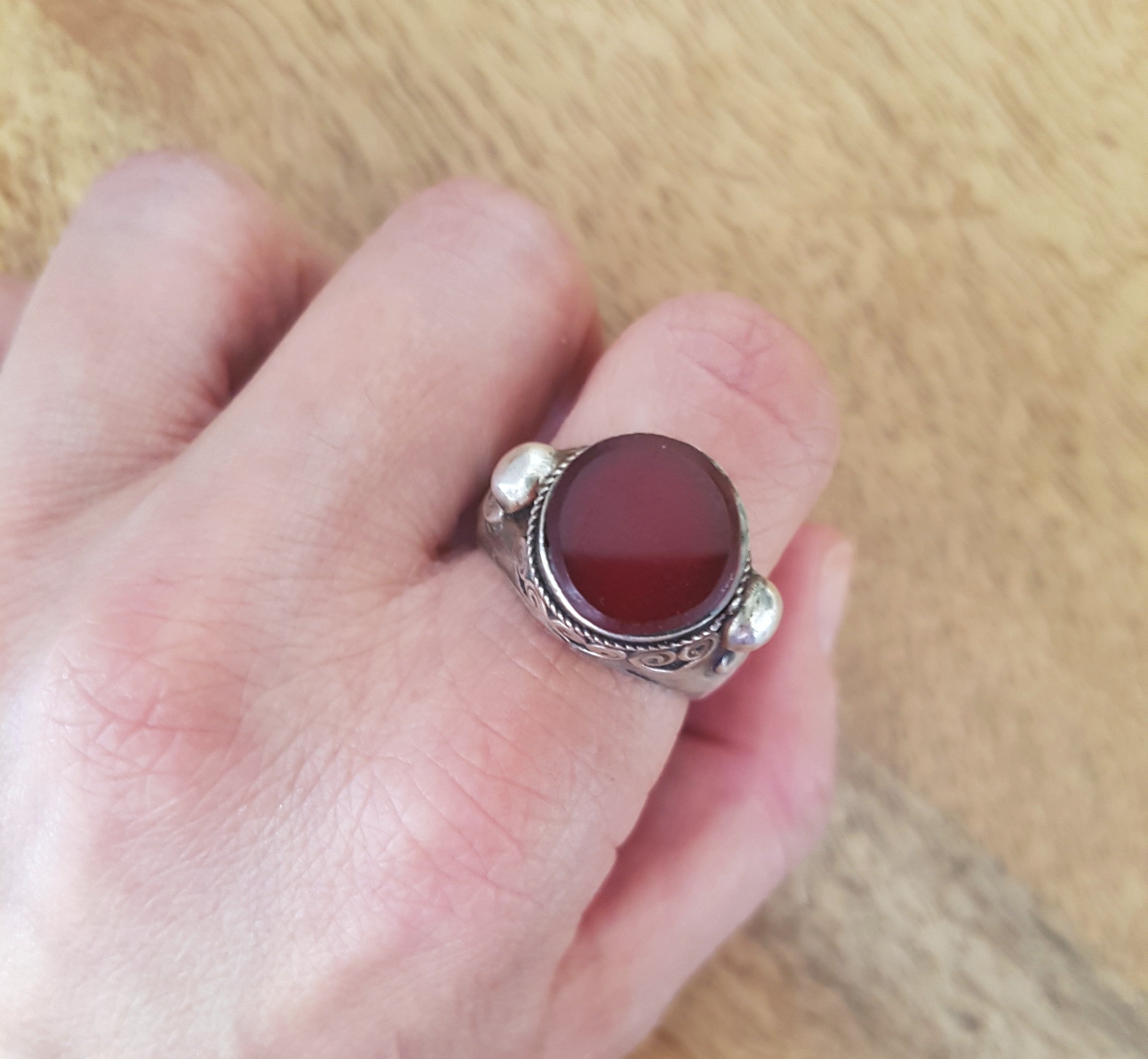 Turkmen Carnelian Ring - Size 9.5