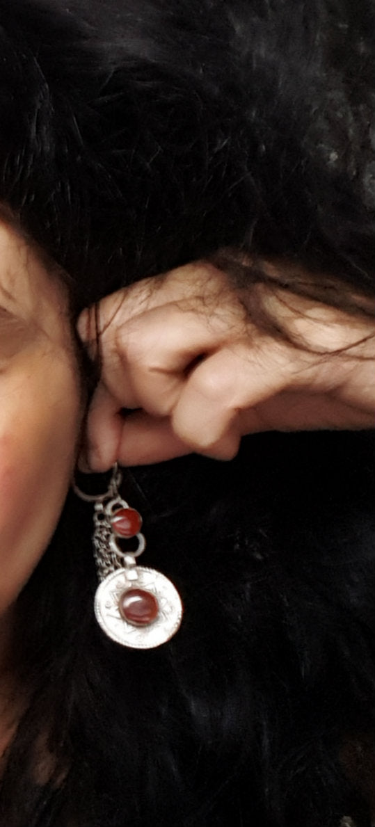 Afghani Carnelian Dangle Earrings