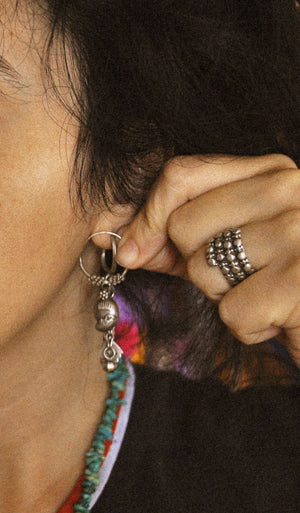 Old Rajasthani Paisley Hoop Earrings