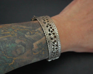 Yemeni Bedouin Hinged Silver Bracelet - Small