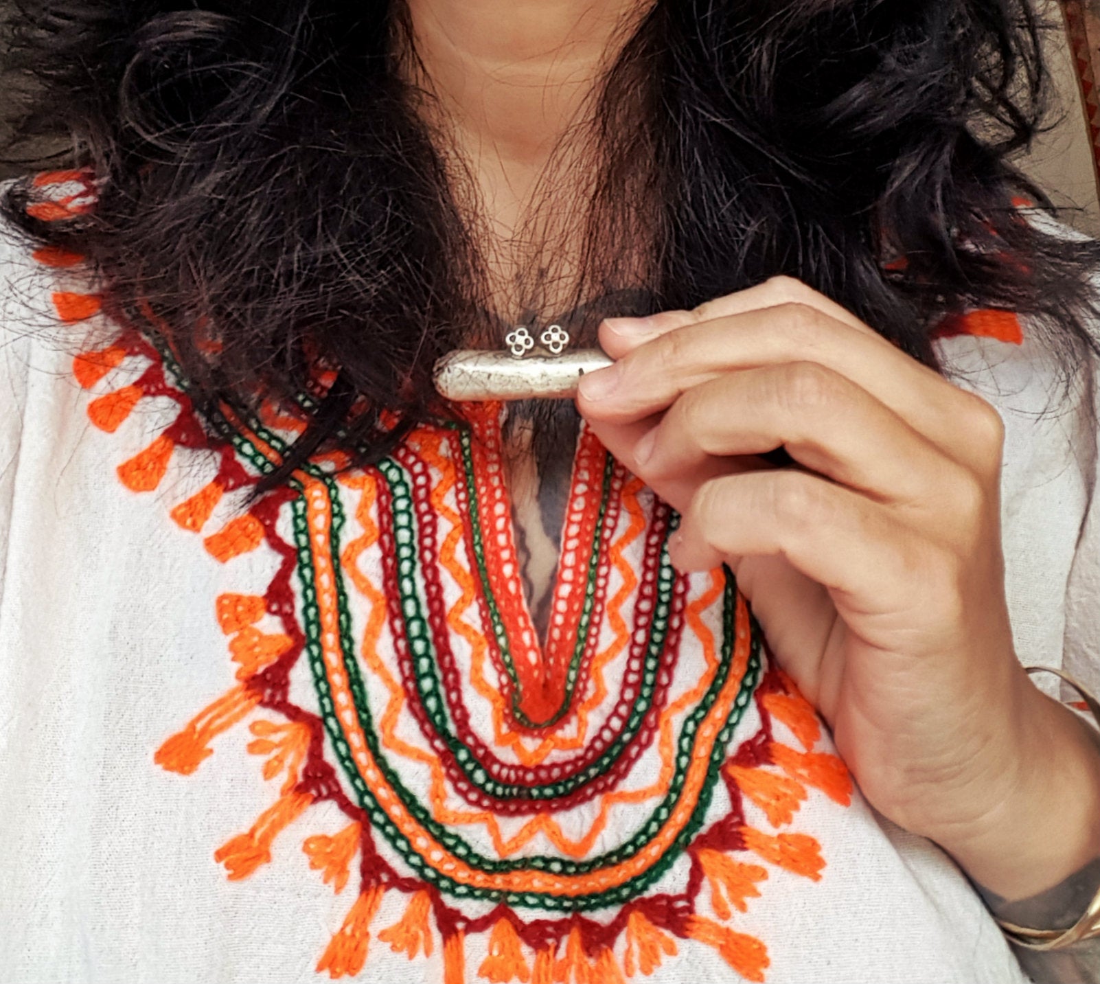 Rajasthani Silver Taviz Amulet Pendant