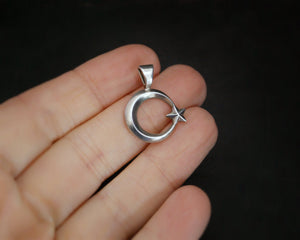 Crescent Moon and Star Pendant