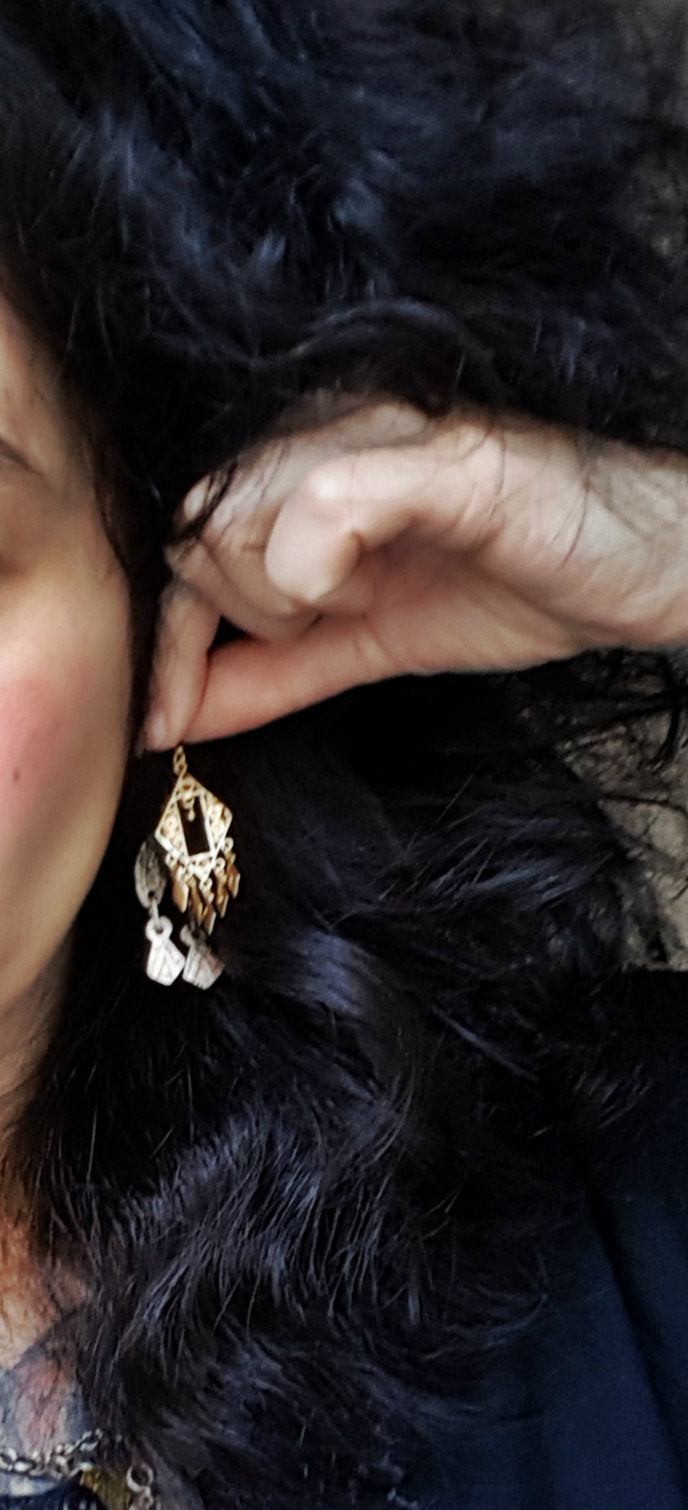 Ethnic Gilded Earrings from India