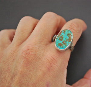 Ethnic Persian Turquoise Ring - Size 7