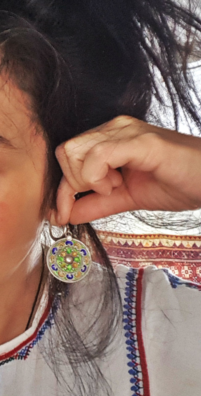 Berber Enamel Dangle Earrings