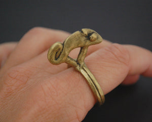 Old Lobi Chameleon Brass Ring - Size 8.75