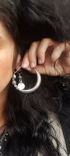 XL Tribal Hoop Earrings from India