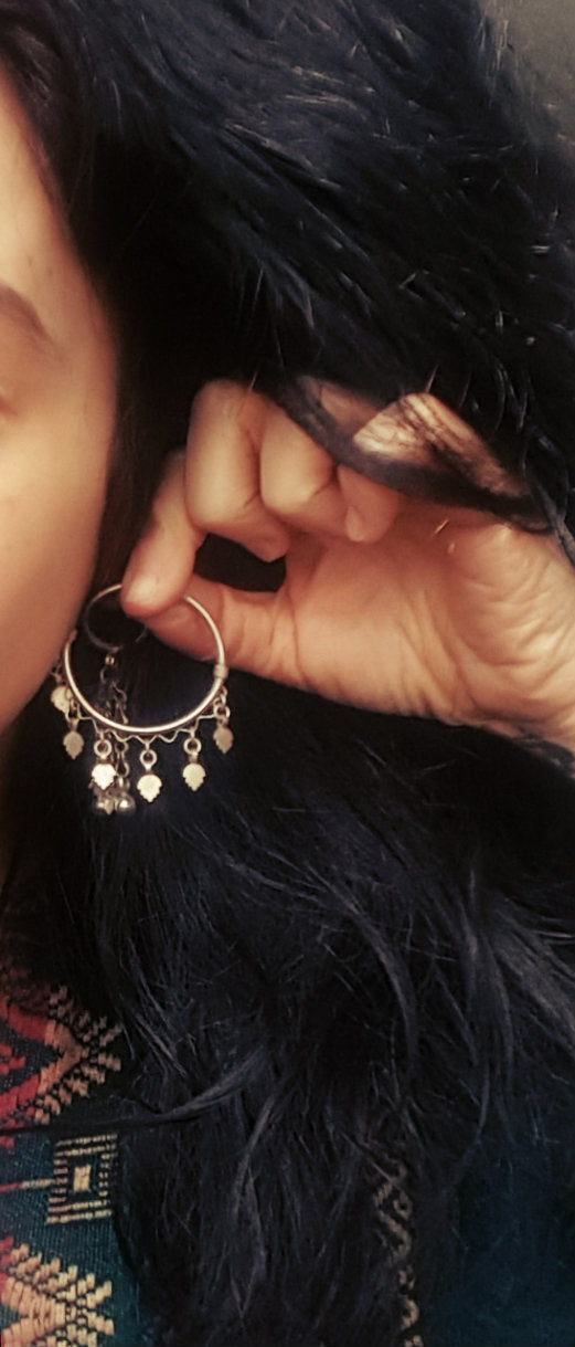 Rajasthani Hoop Earrings with Dangles - LARGE
