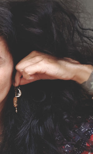 Crescent Moon Dangle Earrings