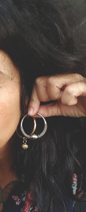 Large Ethnic Bali Hoop Earrings