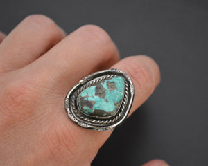 Native American Navajo Turquoise Ring - Size 6.5