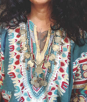Banjara Kuchi Coin Necklace On Cotton Cord