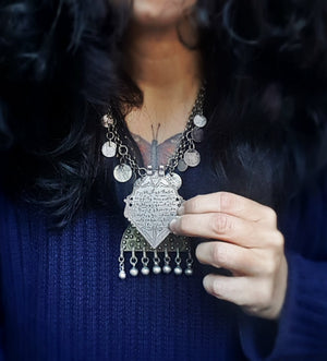 Large Arabic Script Pendant with Double Bale
