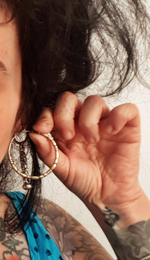 Ethnic Brass Hoop Earrings from India