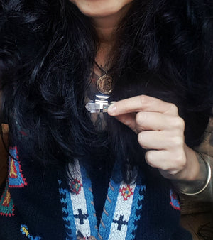 Crystal Quartz Point Pendant on Sterling Silver Setting