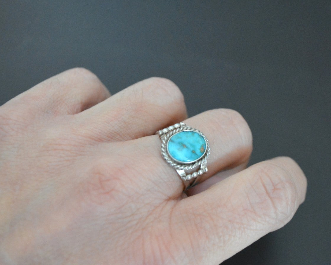Native American Navajo Turquoise Ring - Size 6
