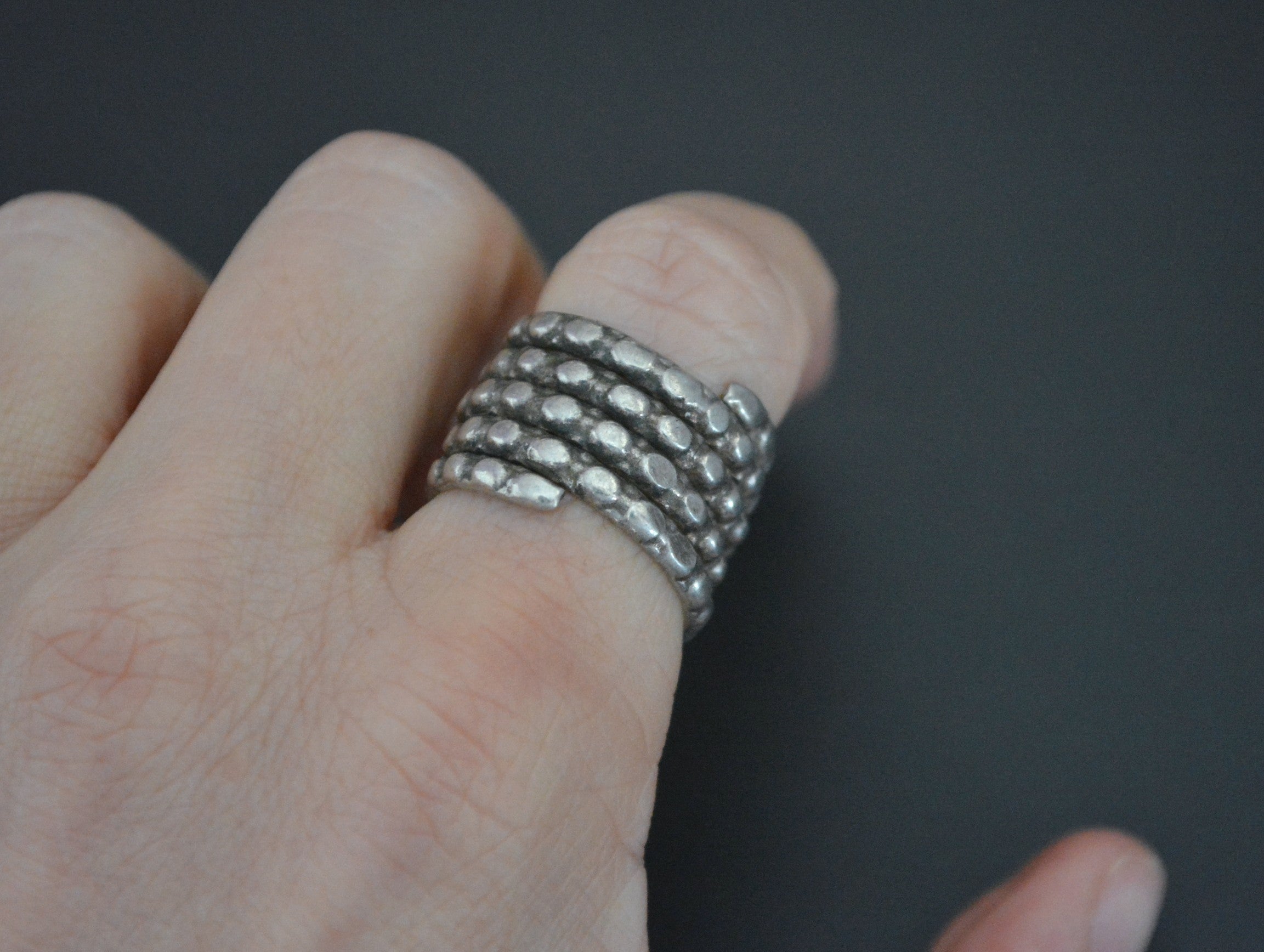 Old Tribal Coil Ring from India - Size 7.5