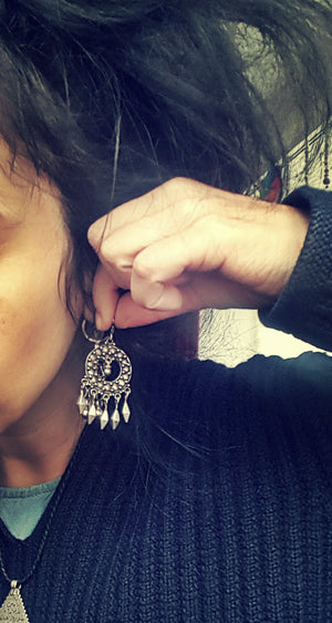 Rajasthani Silver Earrings with Tassels