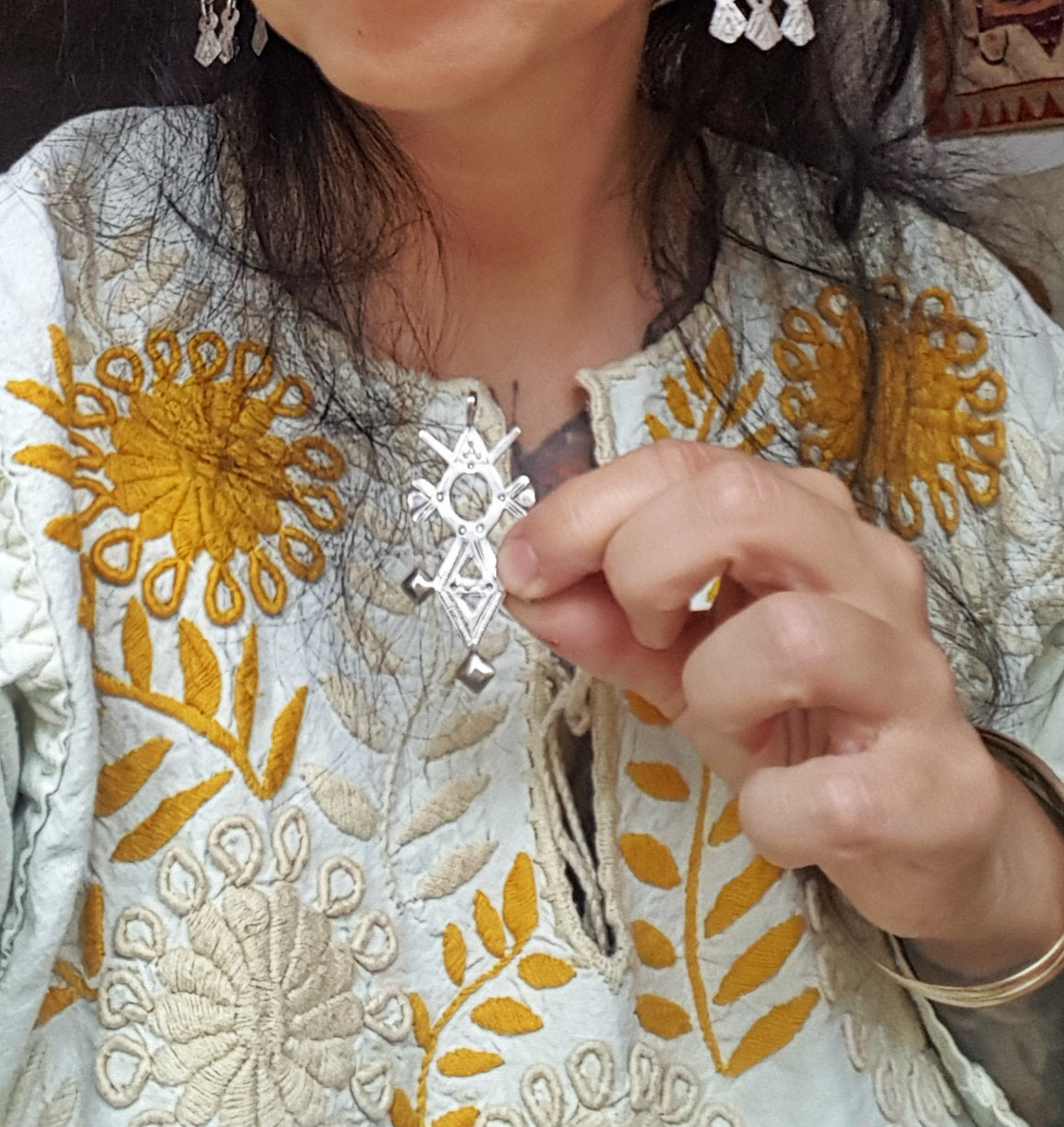 Tuareg Sterling Silver Cross Pendant