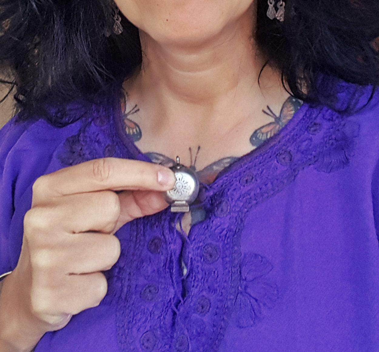 Indian Silver Box Container Pendant
