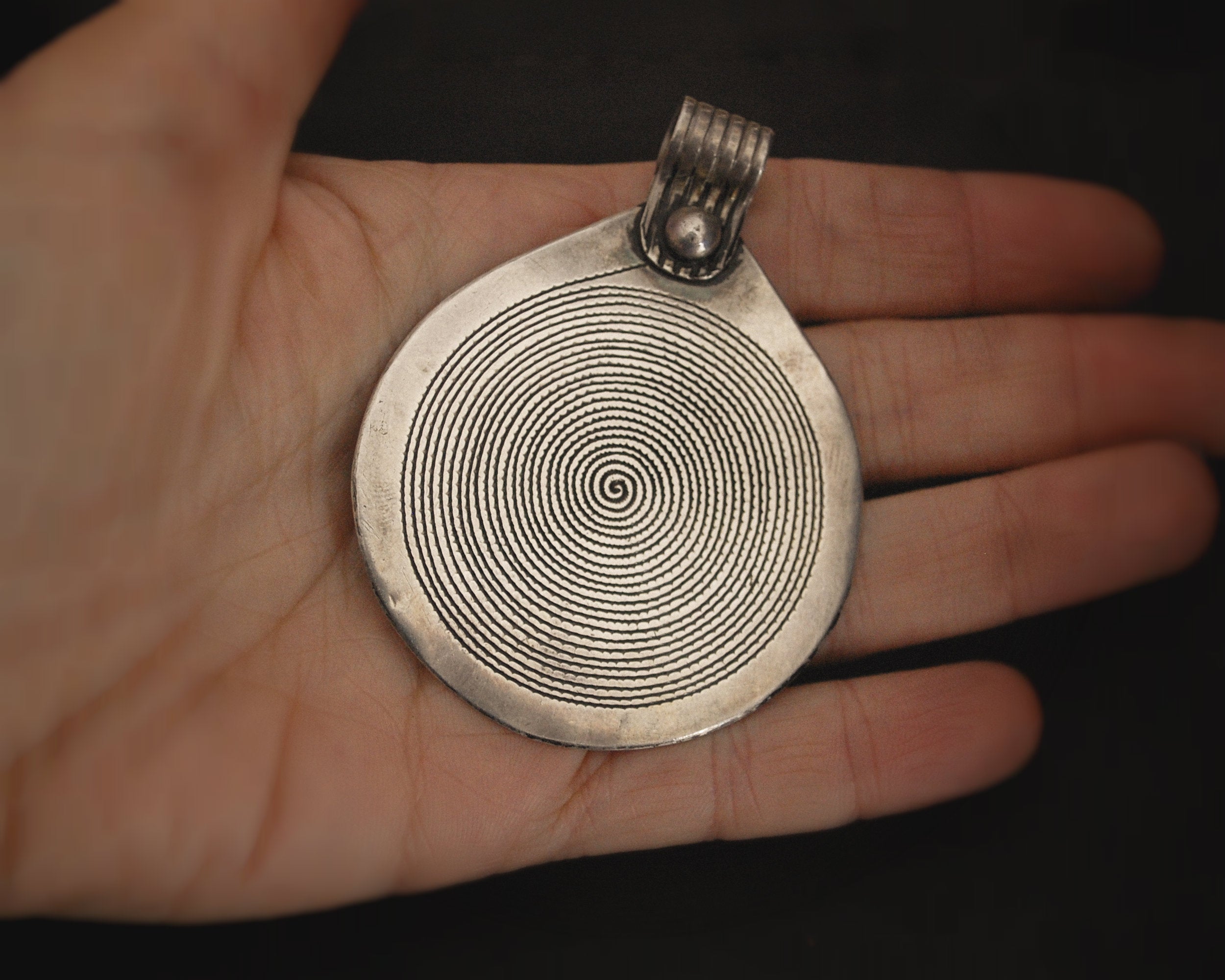 Large Berber Spiral Pendant from Morocco